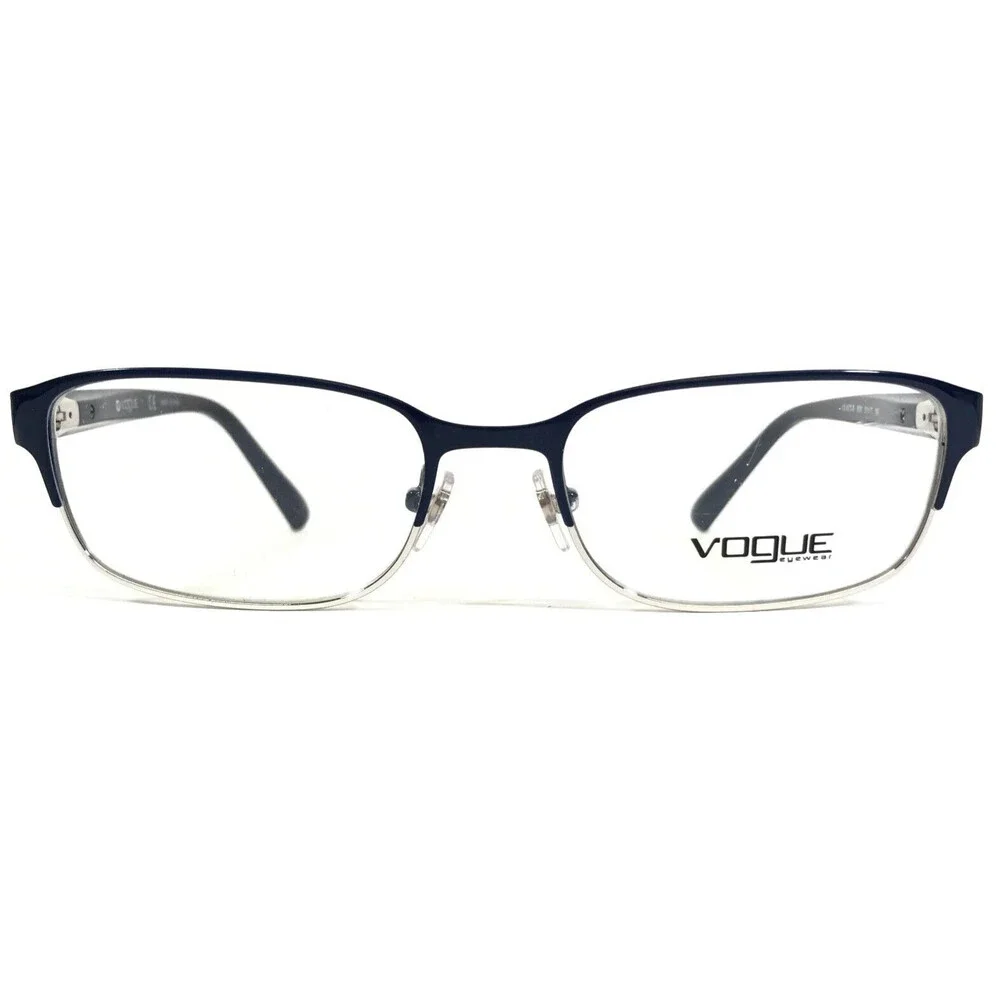 Vogue Eyeglasses Frames VO4073-B 5051 Blue Silver Cat Eye Full Rim 51-17-135